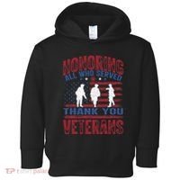 Honoring All Who Served Thank You Veterans Day American Flag Toddler Hoodie thumb 0