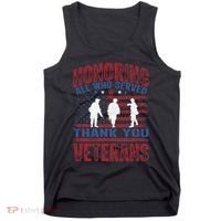 Honoring All Who Served Thank You Veterans Day American Flag Tank Top thumb 0