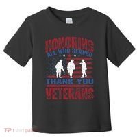 Honoring All Who Served Thank You Veterans Day American Flag Toddler T-Shirt thumb 0