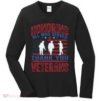 Honoring All Who Served Thank You Veterans Day American Flag Women's Long Sleeve Shirt thumb 0