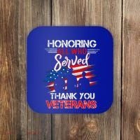Honoring All Who Served Thank You Veterans Day Great Gift Coaster thumb 0