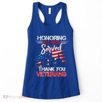 Honoring All Who Served Thank You Veterans Day Great Gift Women's Tank Top thumb 0