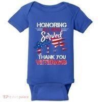 Honoring All Who Served Thank You Veterans Day Great Gift Baby Bodysuit thumb 0