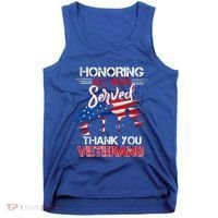 Honoring All Who Served Thank You Veterans Day Great Gift Tank Top thumb 0