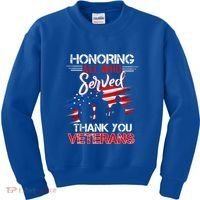 Honoring All Who Served Thank You Veterans Day Great Gift Kids Sweatshirt thumb 0