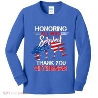 Honoring All Who Served Thank You Veterans Day Great Gift Kids Long Sleeve Shirt thumb 0