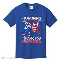 Honoring All Who Served Thank You Veterans Day Great Gift Kids T-Shirt thumb 0