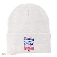 Honoring All Who Served Thank You Veterans Day Wo Beanie thumb 0