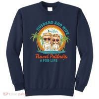 Husband And Wife Travel Partners For Life Retro SummerBeach Sweatshirt thumb 0