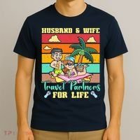 Husband And Wife Travel Partners For Life Beach Traveling T-Shirt thumb 3