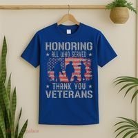 Honoring All Who Served Thank You Veterans Day American Flag T-Shirt thumb 2