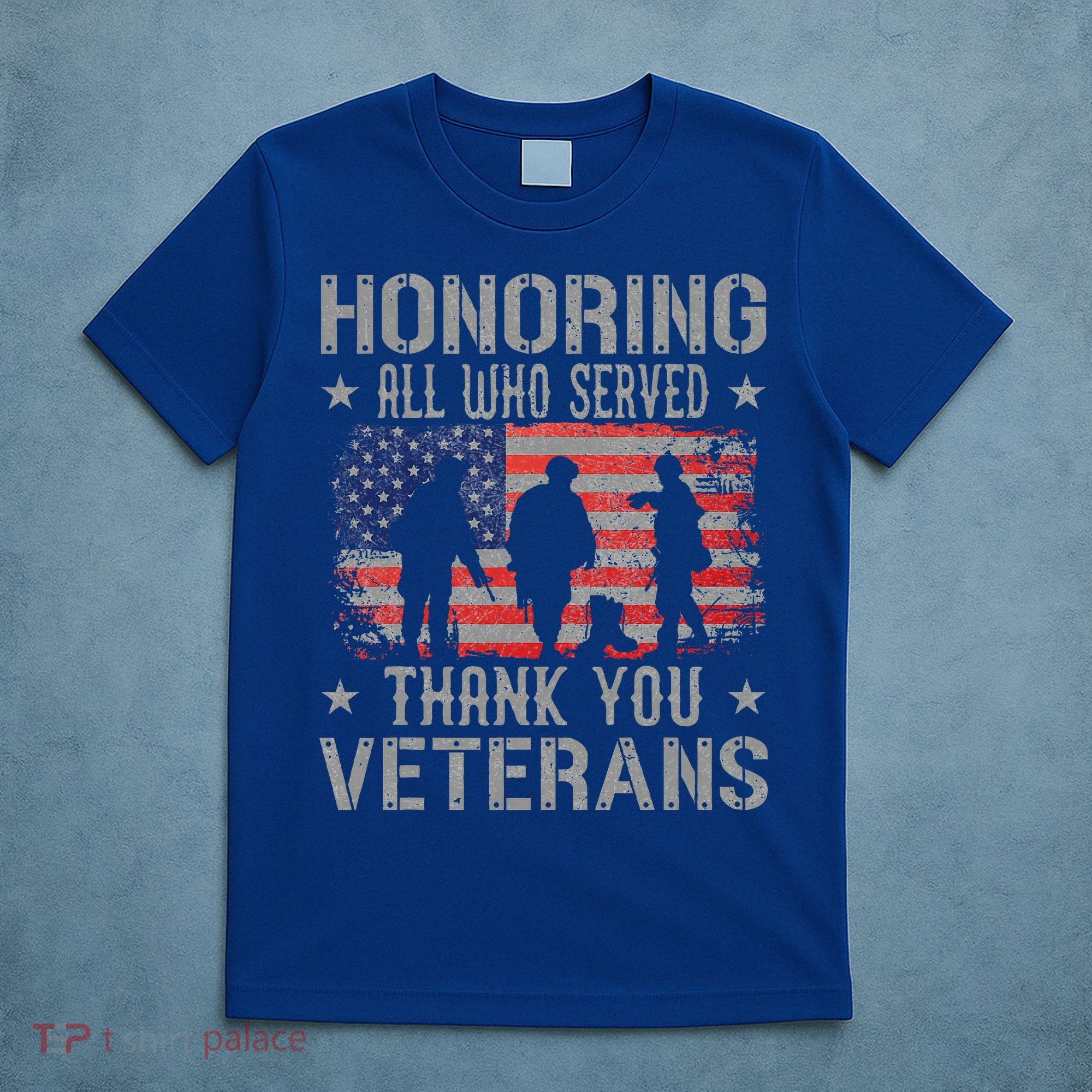 Honoring All Who Served Thank You Veterans Day American Flag T-Shirt