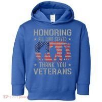 Honoring All Who Served Thank You Veterans Day American Flag Toddler Hoodie thumb 0