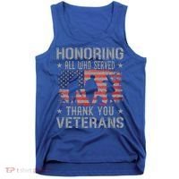 Honoring All Who Served Thank You Veterans Day American Flag Tank Top thumb 0