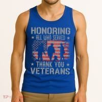 Honoring All Who Served Thank You Veterans Day American Flag Tank Top thumb 3