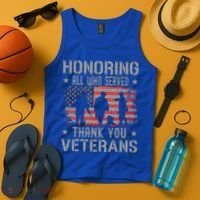 Honoring All Who Served Thank You Veterans Day American Flag Tank Top thumb 4