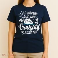 Husband and Wife Cruising Partners For Life Perfect Vacation T-Shirt thumb 4