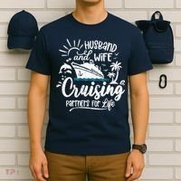 Husband and Wife Cruising Partners For Life Perfect Vacation T-Shirt thumb 6