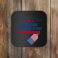 Honoring All Who Served Thank You Veterans Coaster thumb 0