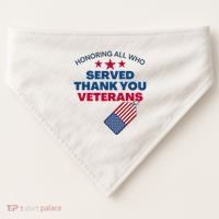 Honoring All Who Served Thank You Veterans USA-Made Doggie Bandana thumb 0