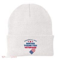 Honoring All Who Served Thank You Veterans Beanie thumb 0