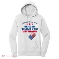 Honoring All Who Served Thank You Veterans Women's Hoodie thumb 0