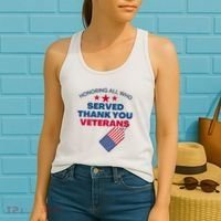 Honoring All Who Served Thank You Veterans Women's Tank Top thumb 2