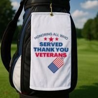Honoring All Who Served Thank You Veterans Golf Towel thumb 2