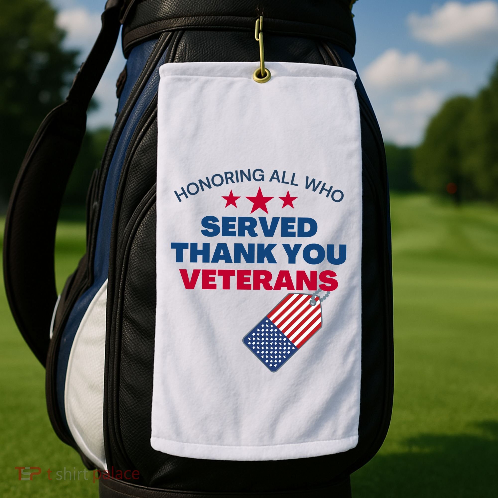 Honoring All Who Served Thank You Veterans Golf Towel