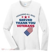 Honoring All Who Served Thank You Veterans Women's Long Sleeve Shirt thumb 0