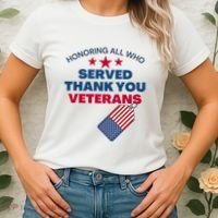 Honoring All Who Served Thank You Veterans Women's T-Shirt thumb 2