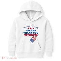 Honoring All Who Served Thank You Veterans Kids Hoodie thumb 0