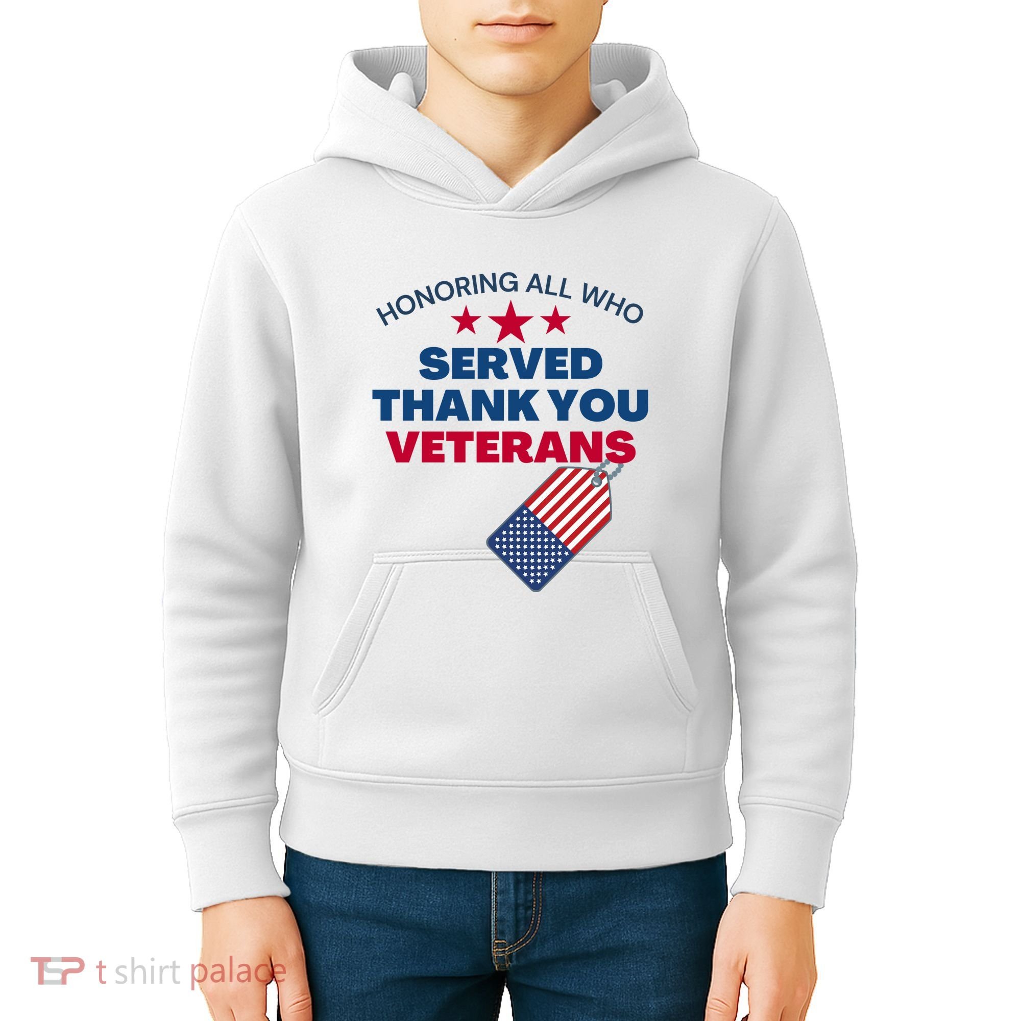 Honoring All Who Served Thank You Veterans Kids Hoodie