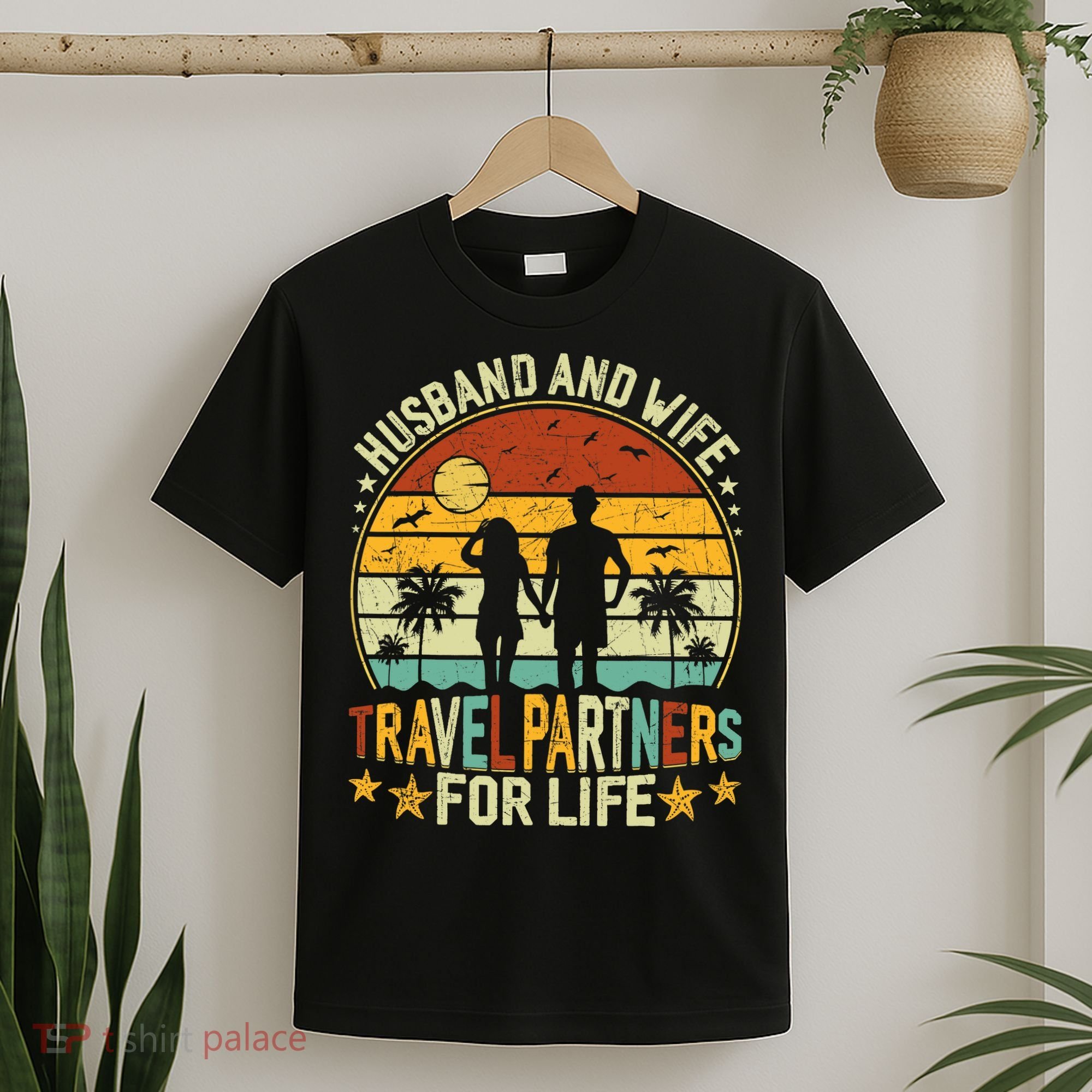 Husband And Wife Travel Partners For Life Beach Traveling T-Shirt