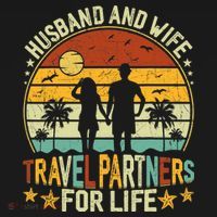 Husband And Wife Travel Partners For Life Beach Traveling Polo thumb 3