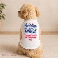 Honoring All Who Served Thank You Veterans Day Doggie Tank thumb 2
