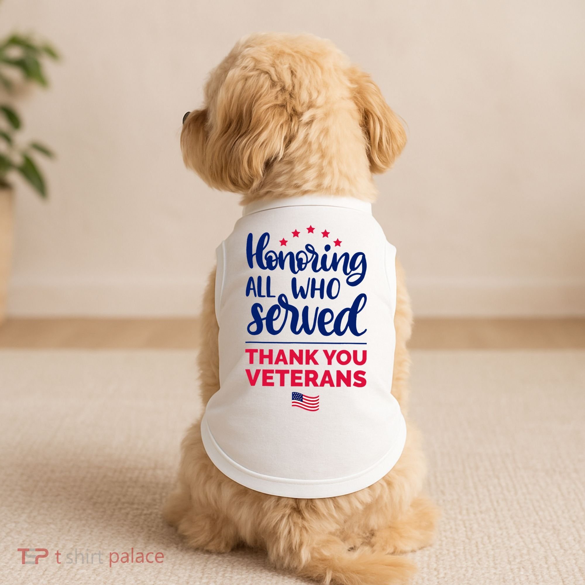 Honoring All Who Served Thank You Veterans Day Doggie Tank