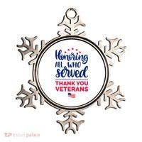 Honoring All Who Served Thank You Veterans Day Ornament thumb 0