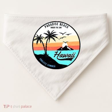 Hawaii Paradise Beach USA-Made Doggie Bandana