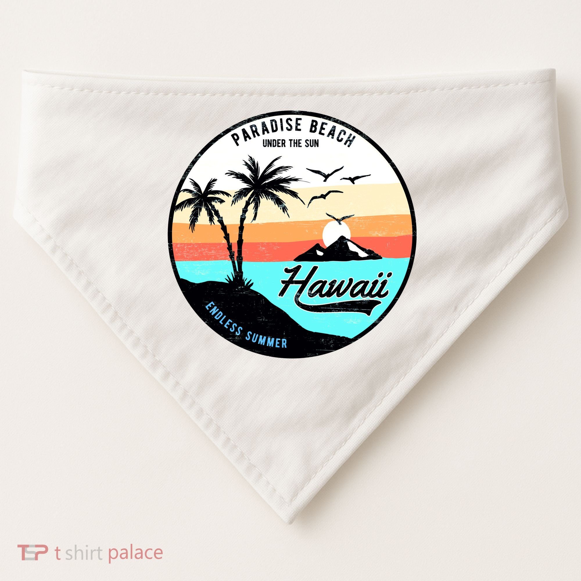 Hawaii Paradise Beach USA-Made Doggie Bandana