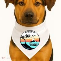 Hawaii Paradise Beach USA-Made Doggie Bandana thumb 1