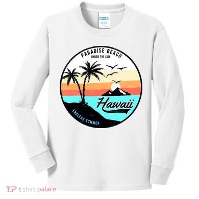 Hawaii Paradise Beach Kids Long Sleeve Shirt