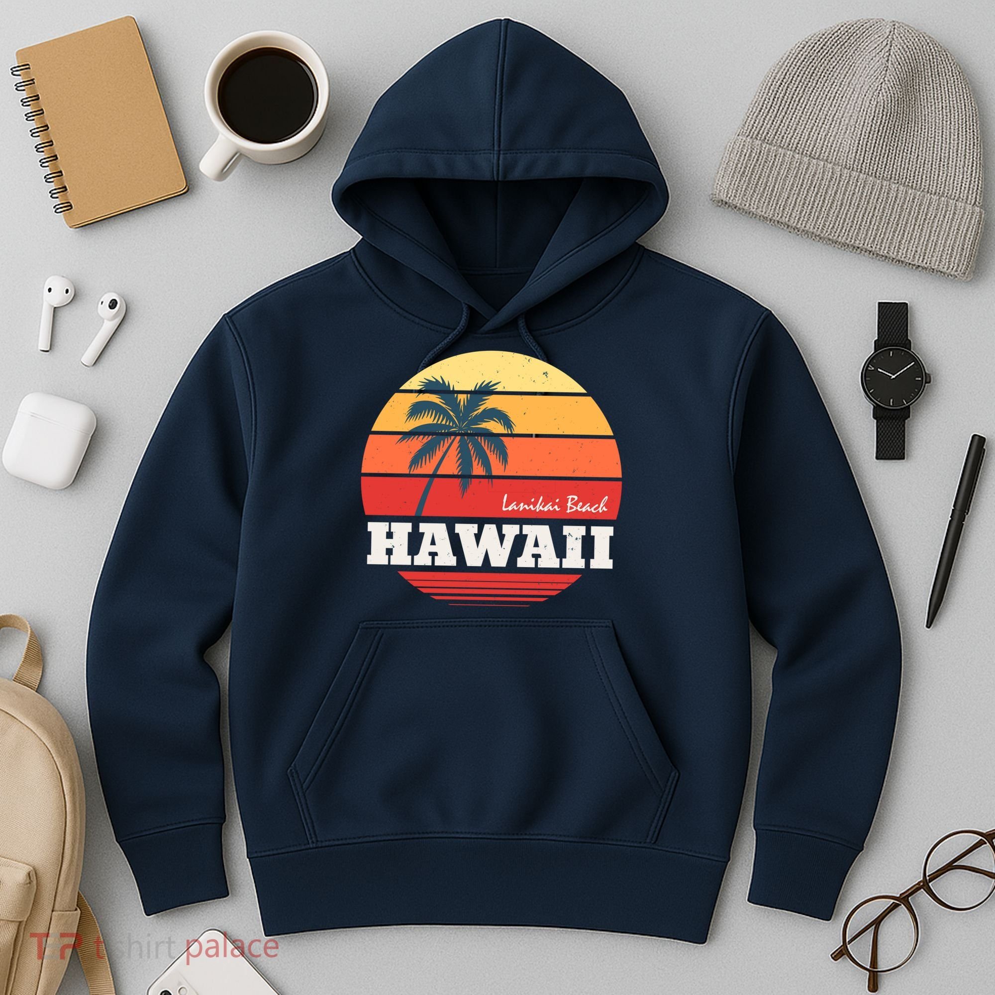 Hawaii Retro Circle Hoodie