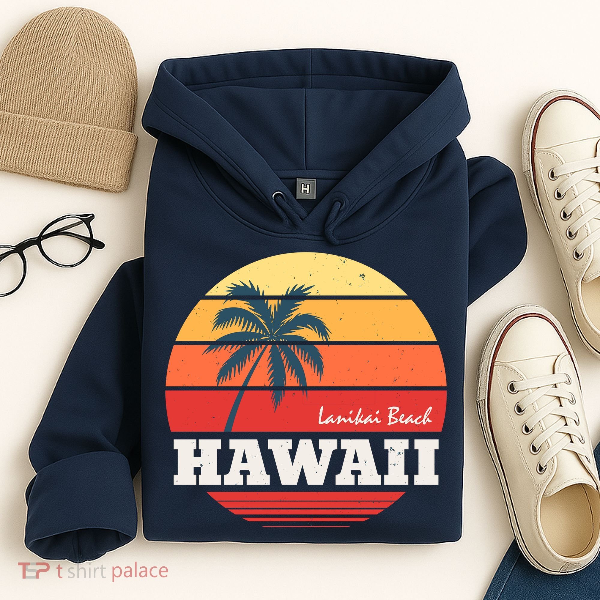 Hawaii Retro Circle Hoodie