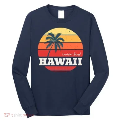 Hawaii Retro Circle Long Sleeve Shirt
