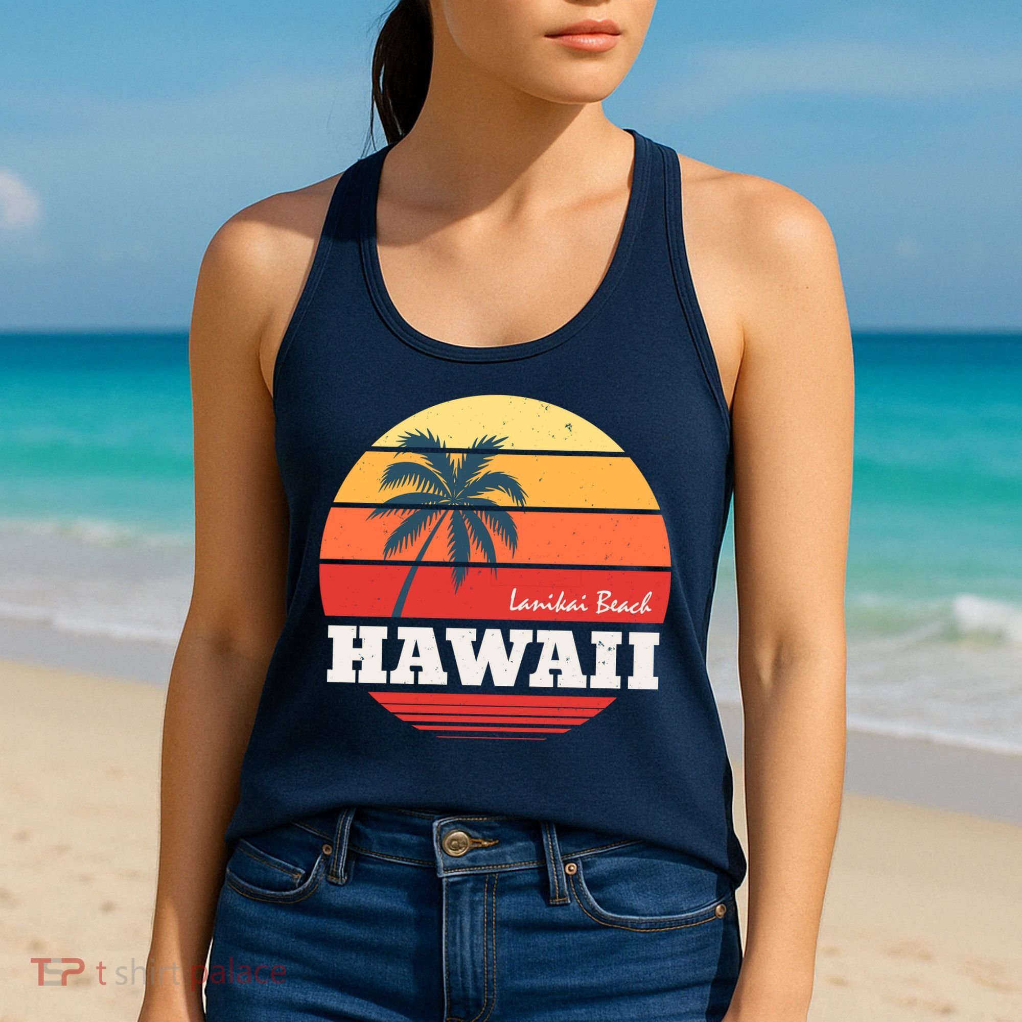 Hawaii Retro Circle Women's Tank Top