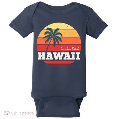 Hawaii Retro Circle Baby Bodysuit