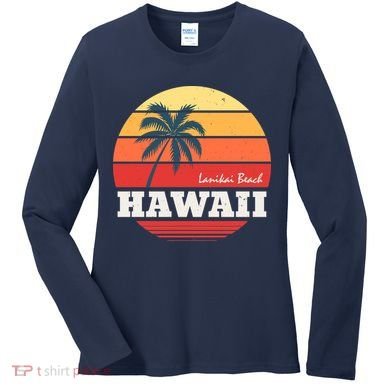 Hawaii Retro Circle Women's Long Sleeve Shirt