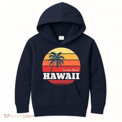 Hawaii Retro Circle Kids Hoodie