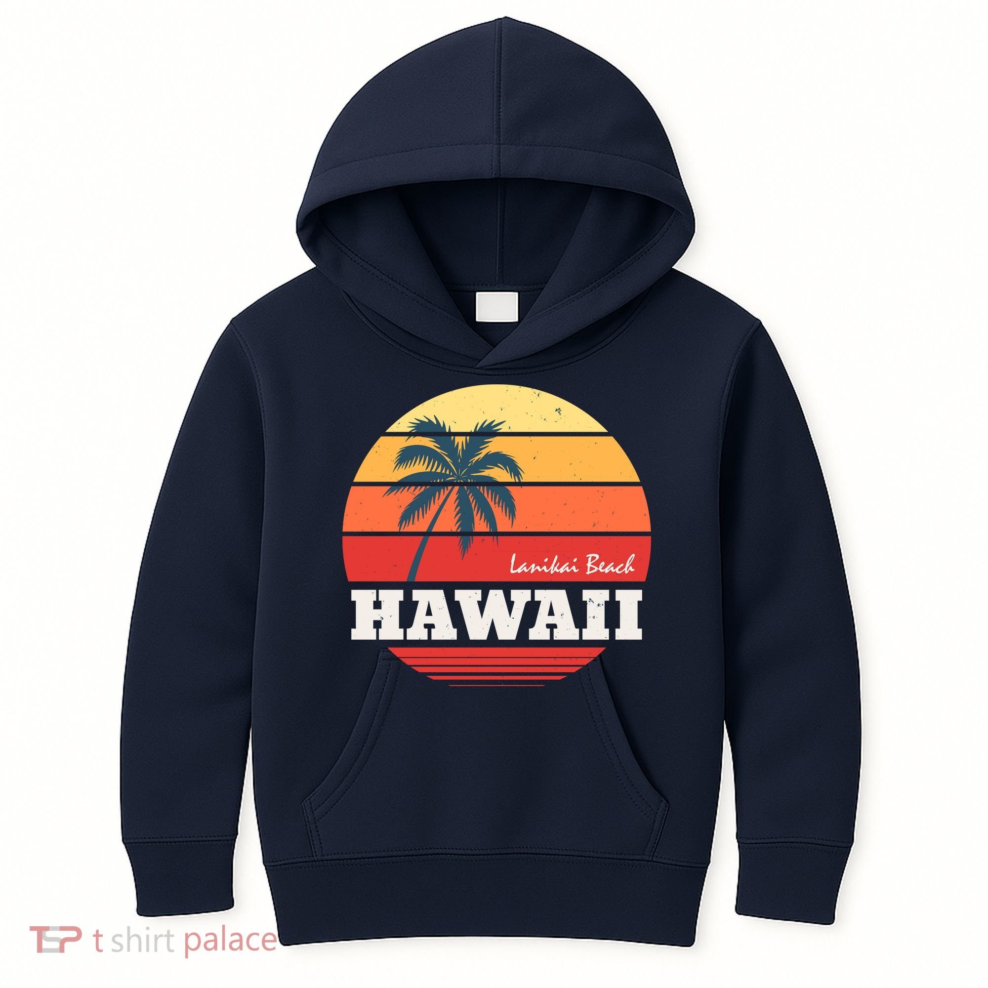 Hawaii Retro Circle Kids Hoodie